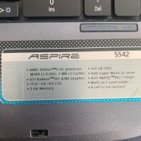 Продавам лаптоп за части Acer aspire5542 , снимка 2 - Части за лаптопи - 42689242