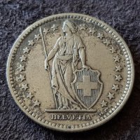 2 франка 1944 Швейцария СРЕБЪРНИ сребърна монета сребро, снимка 2 - Нумизматика и бонистика - 39975286