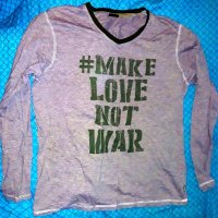 тениска с дълъг рукав Make love not war, снимка 1 - Тениски - 40855745