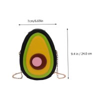 Малка чанта за през рамо Авокадо, с ципове и дръжка синджир, снимка 3 - Чанти - 44306104