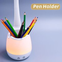 LED настолна лампа с държач за писалка и телефон , снимка 2 - Настолни лампи - 42829603