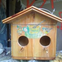 Къщичка за врабчета хранилка за птици, снимка 1 - Антикварни и старинни предмети - 36783131