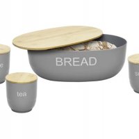 Страхотен сет кутия за хляб и 3 канистера, снимка 4 - Аксесоари за кухня - 31135154