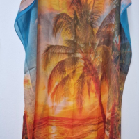 Туника-рокля за плажа в модерни цветни принтове и в свободна права кройка, универсален размер, снимка 7 - Туники - 44744088