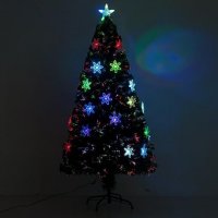 Коледна елха, изцяло украсена с оптични влакна и цветни LED светлини 210см, снимка 9 - Декорация за дома - 38416525