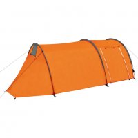 Къмпинг палатка за 4 души, сиво и оранжево, снимка 1 - Палатки - 37714348