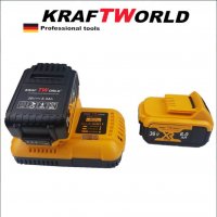 Немски Акумулаторен Безчетков Ъглошлайф KraftWorld 24V + 2 Батерии, снимка 4 - Други инструменти - 40160925