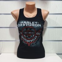 Нов дамски черен потник с дигитален печат HARLEY DAVIDSON, снимка 6 - Потници - 29689634