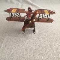 Старинен ръчно изработен метален самолет-окопно изкуство, снимка 6 - Антикварни и старинни предмети - 44586853