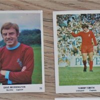 Комплект карти на английски футболисти от 1970 г. от Ливърпул, Стоук Сити, Бърнли, Ковънтри, Шефилд , снимка 2 - Фен артикули - 29678065
