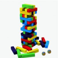 Дженга кула 48 елемента, С цветни блокчета, снимка 4 - Образователни игри - 38667014