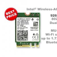 НОВА Wi-Fi Мрежова карта Intel® AC 9260 9265 9260AC 9265AC 9265NGW NGFF 1730Mbps Bluetooth 5.0, снимка 4 - Части за лаптопи - 21126236