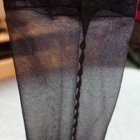 Antie M/L черни чорапи за жартиери с ръб отзад и красива дантела, снимка 8 - Бельо - 38652476