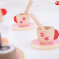 Чаено парти - Дървен детски комплект за симулации с поднос, чай и кексове, снимка 10 - Образователни игри - 36633848