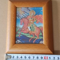 Икона свети Димитър с дървена рамка, снимка 6 - Икони - 34134584