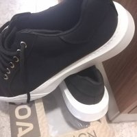      Мъжки спортни обувки в черен цвят, с висока бяла подметка и черни връзки - РАЗПРОДАЖБА!!!     , снимка 4 - Спортни обувки - 38293602
