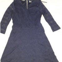 Тъмно синя елегантна рокля , снимка 1 - Рокли - 37669472
