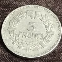5 франка Франция 1947, снимка 1 - Нумизматика и бонистика - 35070253