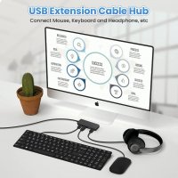 USB хъб с 4 порта USB 3.0, с 30 см кабел, ултра тънък, изключително лек, снимка 5 - Други - 40214509