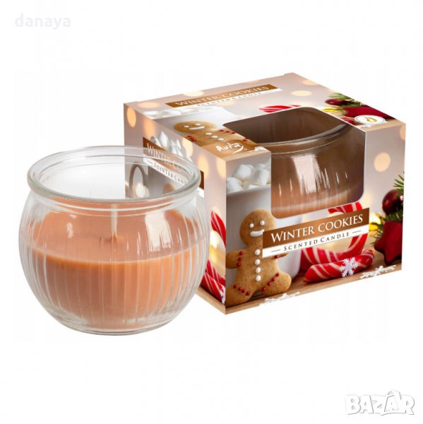 2562 Коледна ароматизирана свещ в чаша Winter Cookies, снимка 1