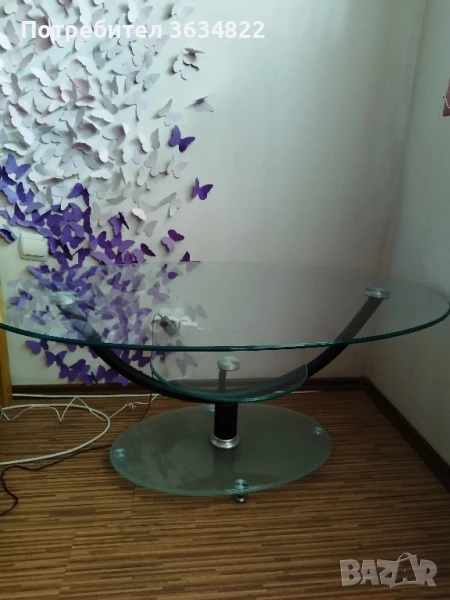 Стъклена холна масичка , снимка 1
