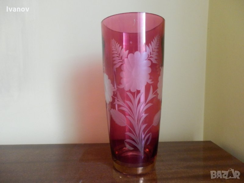 Ретро арт гравирана ваза, снимка 1