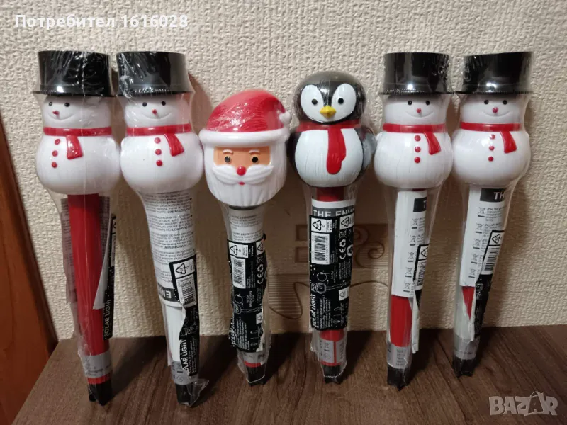 Коледни соларни лампи - дядо Коледа,Снежко,Пингвин., снимка 1