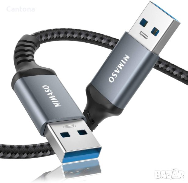 NIMASO кабел USB A към USB A, двукраен USB 3.0 кабел,100 см, снимка 1