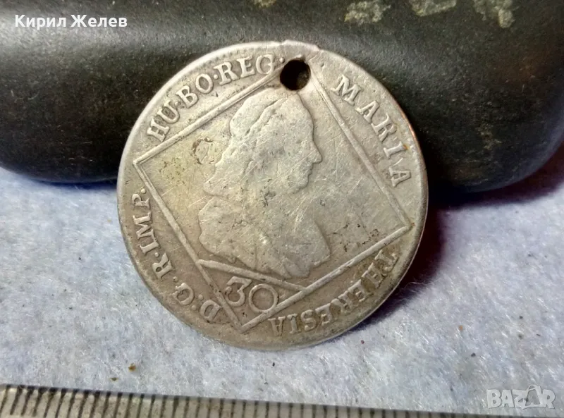 Стара СРЕБЪРНА МОНЕТА 30 КРОЙЦЕРА 1769 ИМПЕРАТРИЦА МАРИЯ ТЕРЕЗИЯ АВСТРИЯ Свещ. РИМСКА ИМПЕРИЯ 26318, снимка 1