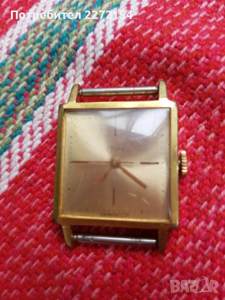 Позлатен мъжки часовник Луч, снимка 1