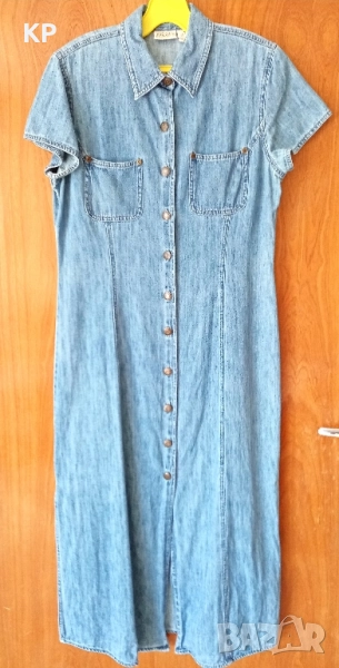 Елегантна дълга дънкова рокля , снимка 1