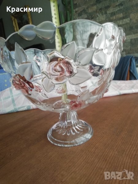 Винтидж WALTHER GLASS - фруктиера - Модел на роза Кармен - Ретро немски, снимка 1