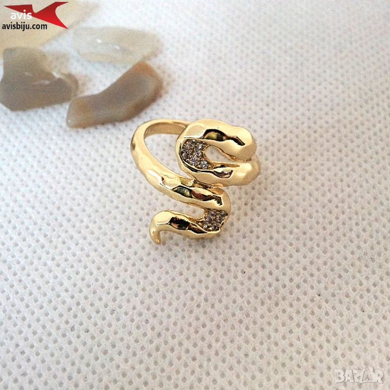 Пръстен с 14К златно покритие 224840, снимка 1