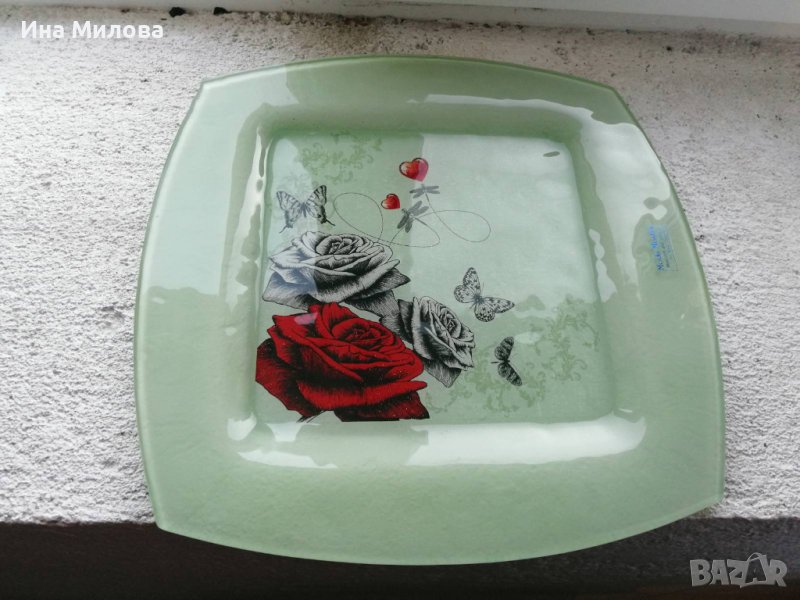 Плато за сервиране от мураново стъкло, снимка 1