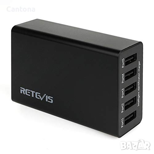 Retevis 5 портово USB зарядно, 40W, 5V - 8A, снимка 1