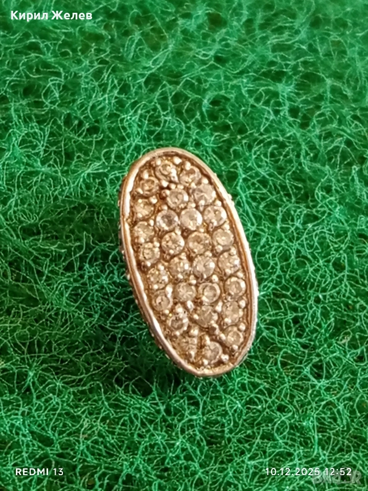 Сребърна обеца с инкрустирани кристали Сваровски елегантен дизайн 34608, снимка 1