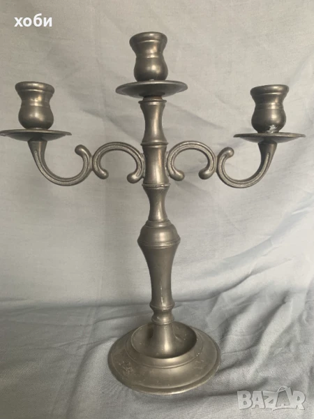 свещник тройка калаен , снимка 1