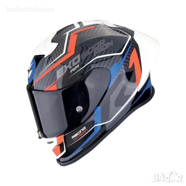 Мото Каска SCORPION EXO-R1 EVO 2 AIR COUP Black-Red-White, снимка 1