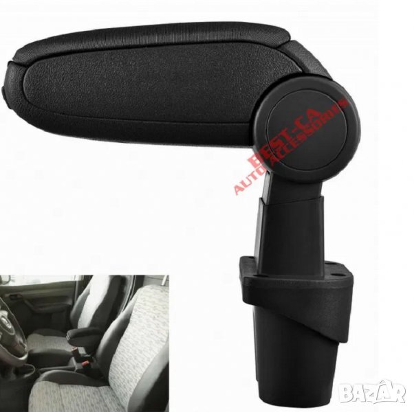 Текстилен черен подлакътник за VW Caddy 2003-2019 VW Touran 2003-2015, снимка 1