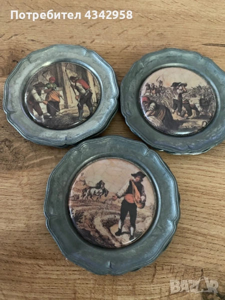 Калаени ретро чинийки за стена.Германия. 6 брой, снимка 1