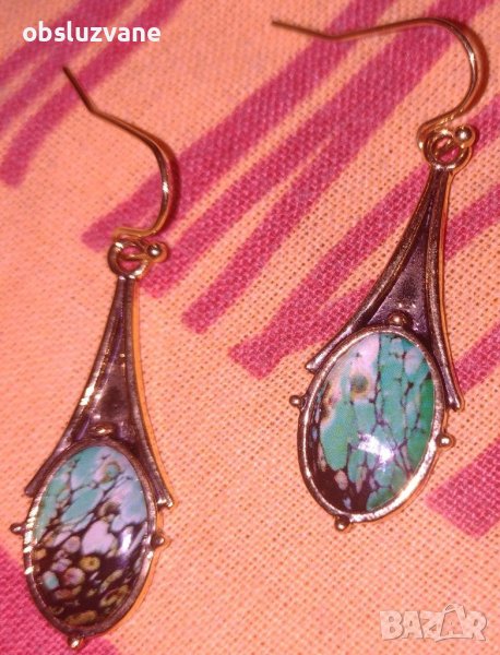 Висящи обеци Арт деко, снимка 1