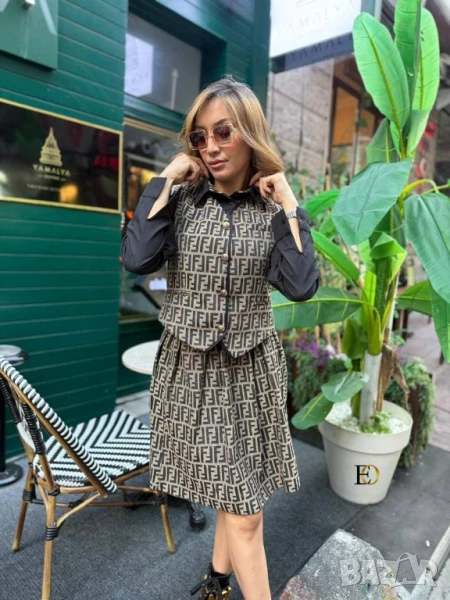 дамски комплект елек и пола fendi , снимка 1