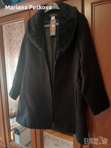 Черно дамско палто, снимка 1