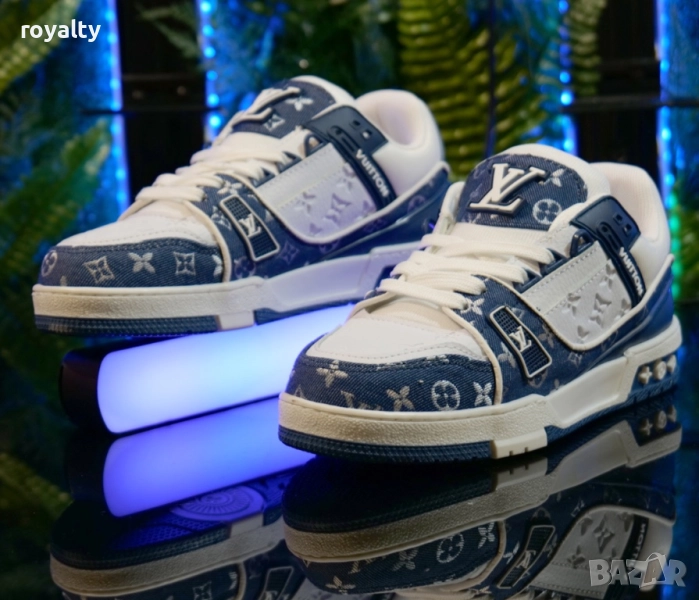 Мъжки маратонки Louis Vuitton Цвят- Бяло и ч Синьо, снимка 1