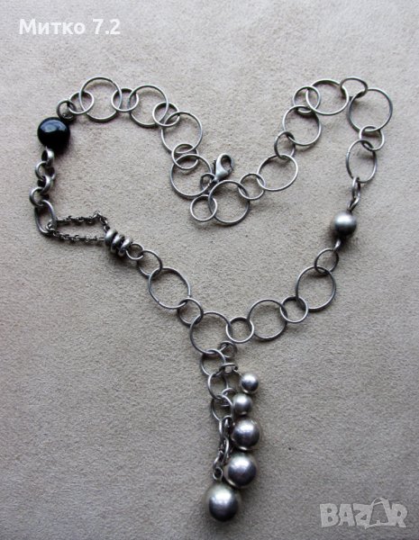 Дамско сребърно колие - 4, снимка 1