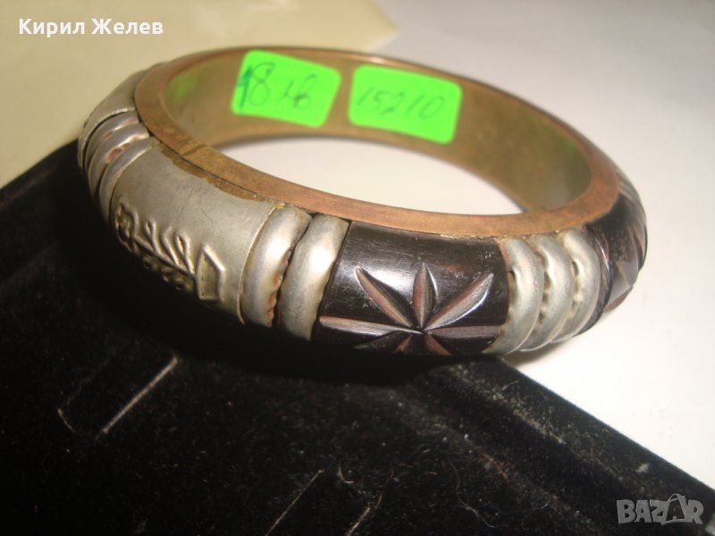 БРОНЗ САЧАН и РОГ СТАРА МАЙСТОРСКИ ИЗРАБОТЕНА ТИБЕТСКА ГРИВНА 15210, снимка 1