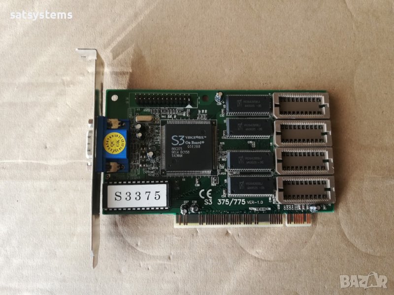 Видео карта S3 Virge/DX APAC S3-375/775 VER1.0 2MB PCI, снимка 1