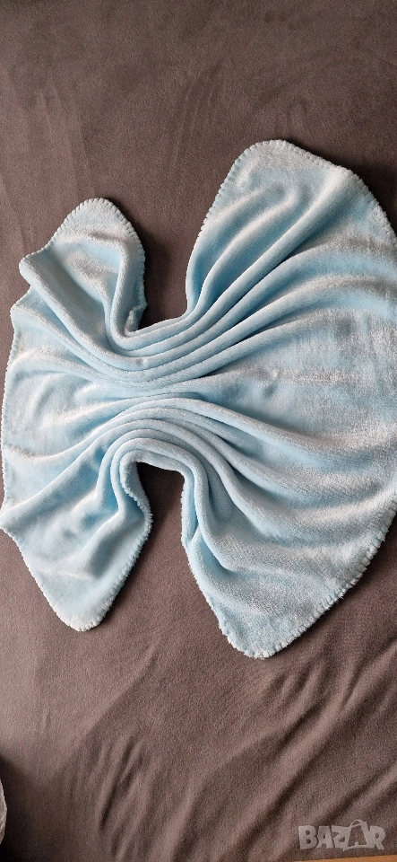 Бебешко одеяло, синьо, плюш, без следи от употреба , снимка 1