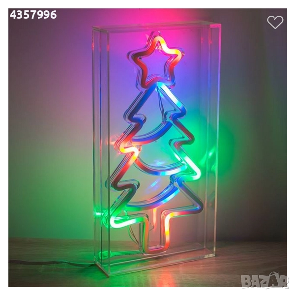Коледна LED неонова елха с дистанционно, Многоцветна , снимка 1