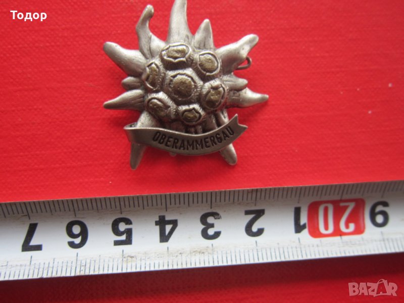 Голям тиролски ловен знак значка Еделвайс, снимка 1